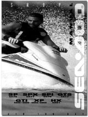 1996 SeaDoo SP (5876), SPI (5878), SPX (5877), GTI (5855,5856), GTS (5817), HX (5881), XP (5858,5859) Service/Shop Manual