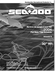 2004 SeaDoo Flat Rate Time Schedule